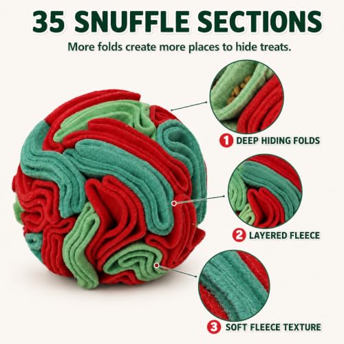 Snuffle Ball for Dogs (Red & Green / Small)