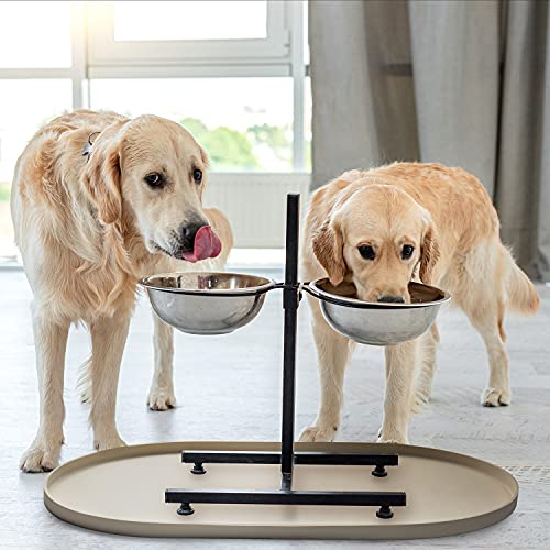 Dog Food Mat Waterproof Dog Bowl Mat (32x19 Inch (Pack of 1) / White Sand)