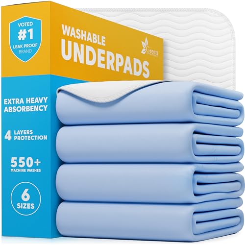 Washable Underpads (Blue/White / 4 Pack - 34x36)
