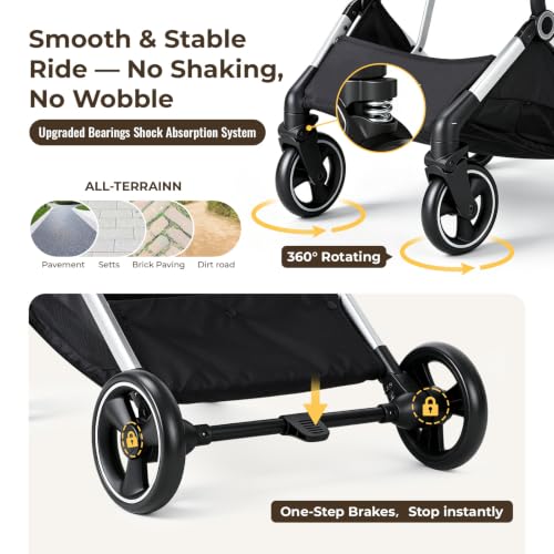 Beberoad Dog Stroller T4 PRO for Small Medium Dogs 4 Wheels (Beige & Net Wall)