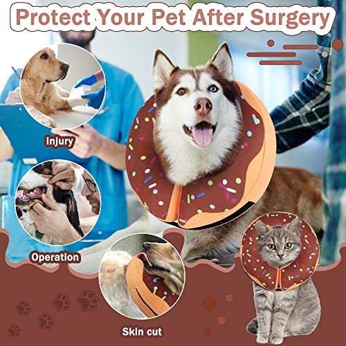 Recovery Donut Collar for Dogs & Cat (Brown / L（neck 14"-18"）)
