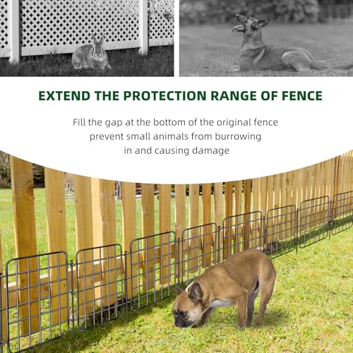 30ft x 17in Garden Fence Animal Barrier (Black / 28 Panels, 30ft x 17in)