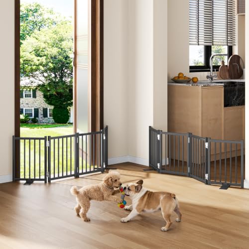 2 Pack Short Dog Gate Indoor (Black / 4 Panel-16''H (2Pack))