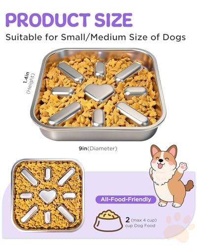 Slow Feeder Dog Bowls with Non (2.5 Cup Single Pack)