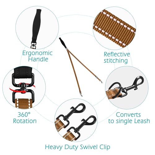 Two Point Control Dog Leash (Brown)