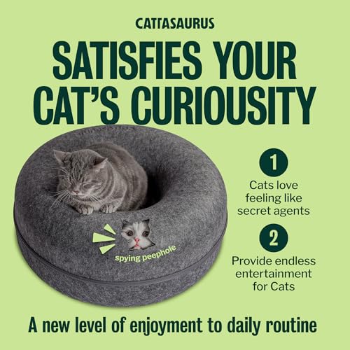 Peekaboo Cat Cave Donut for Multiple & Large Cats up to 30 (Light Gray + Dark Gray / Large)