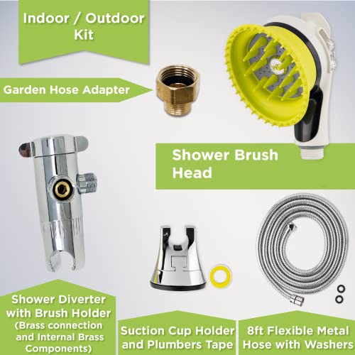 Dog Washing Hose Attachment for Shower and Garden Hose (Shower Kit & Garden Hose (Steady Pressure))