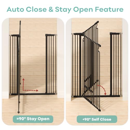 53in Extra Tall Cat Gate for Doorway (Black / 53" Tall, 29.5-40.6" Wide)