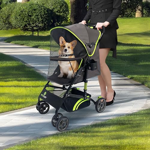 22” Buddy Buggies Foldable Pet Stroller (Green / 22 inch)