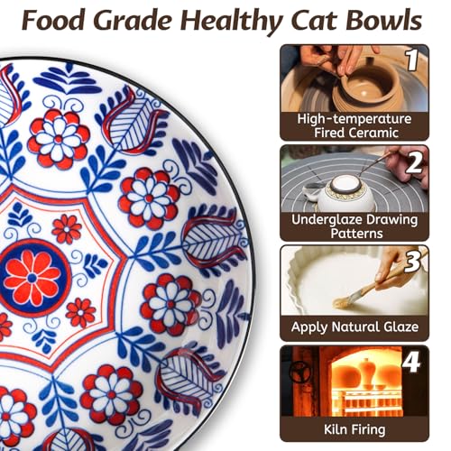 Non Slip Cat Bowl (Bohemian-4 Pack)