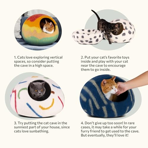 Cat Cave Merino Wool Bed for Indoor Cats (Tucson Sunset / Medium)