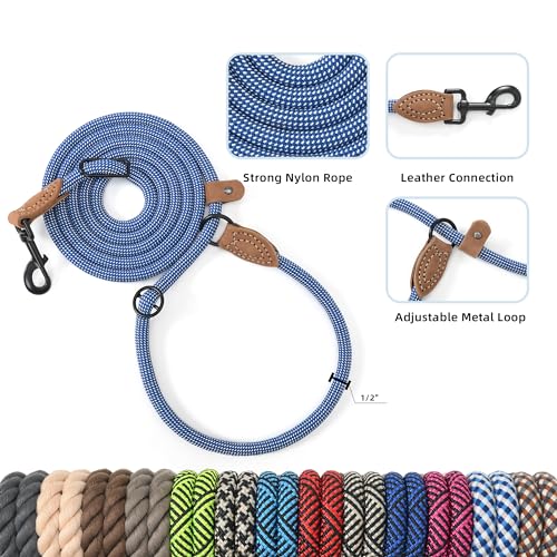 Hands Free Dog Leash (Blue White / 7FT Hands Free)