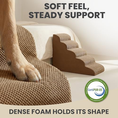 Dog Stairs Replacement Cover for 5 (Coffee / Cover 24.5"H)