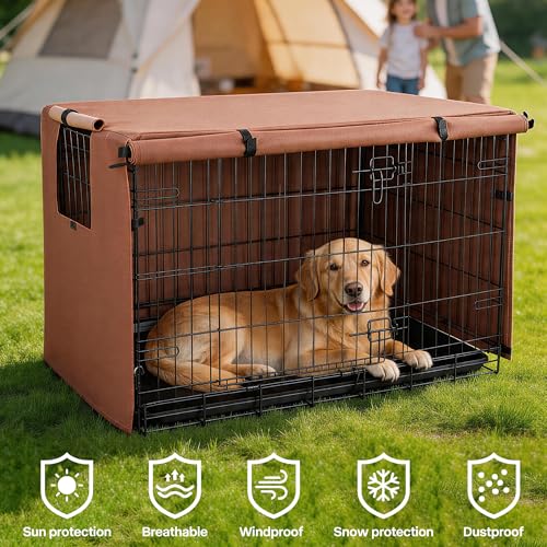 Dog Crate Cover (Brown / 30.0"L x 18.0"W x 21.0"H)