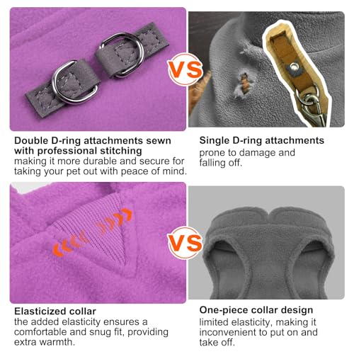 Dog Fleece Vest Sweater Winter Jacket for Small and Medium Dogs with D (Medium / PURPLE)