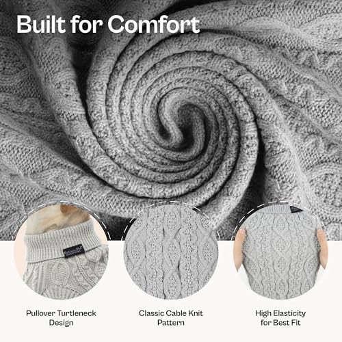 Unisex Dog Sweaters (Medium / Cable Knit Gray)