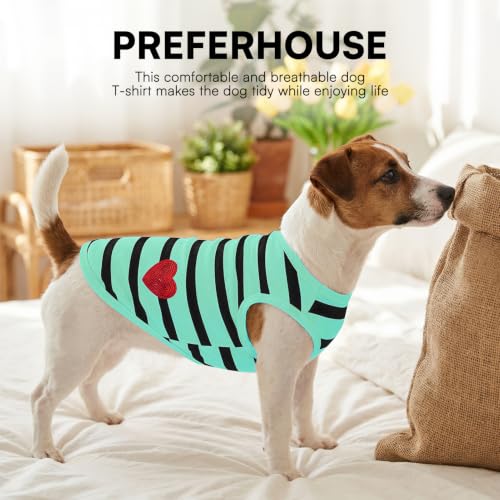 Dog Striped Shirts for Large Dogs (Turquoise-Vest / X-Large)