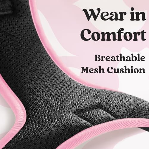 Dog Harness for Large (Large / Black & Pink)