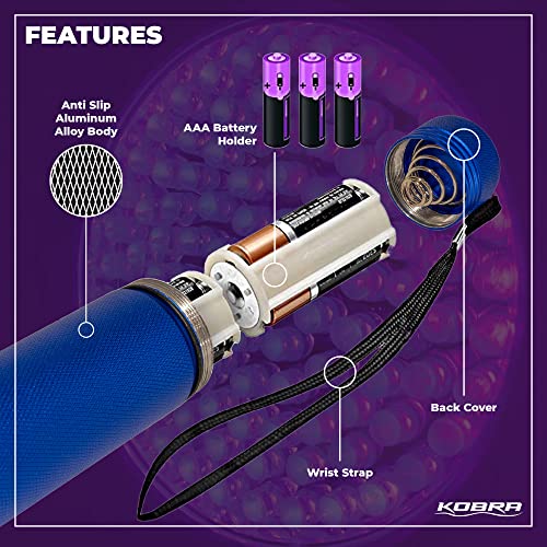 Kobra UV Black Light Flashlight 395nm (Blue / 100 LED)