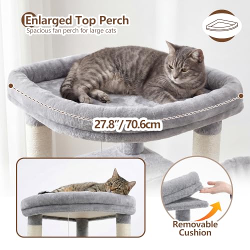 53.1" Corner Cat Tree for Large Cats (53 inch / Light Gray)