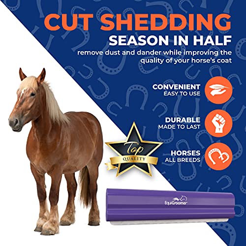 8 Inch Deshedding Brush for Dogs & Horses (Purple)
