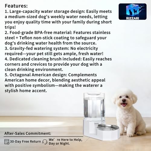 Dog Water Bowl Dispenser (White / 6L Without Filter)
