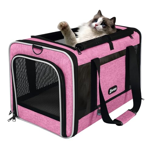 Cat Carrier 18x11x11 Delta Airline Approved (Pink / 18.0"L x 11.0"W x 11.0"H)