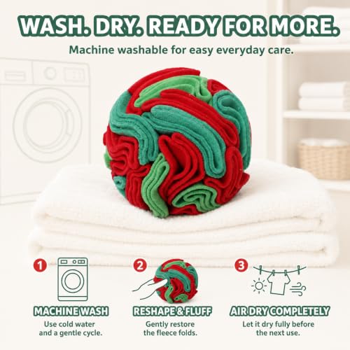 Snuffle Ball for Dogs (Red & Green / Medium)