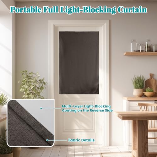 100% Blackout French Door Curtains (25"W x 40"L (Pack of 1) / Dark Brown)
