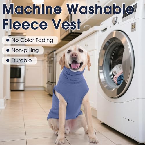 Dog Fleece Vest Sweater (Large / Blue)