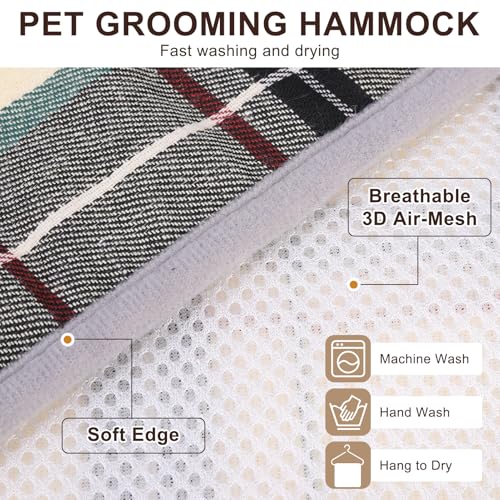 Dog Grooming Hammock for Small Dogs (XS (Leg Spacing: 6-9.5" / Max W: 15lbs) / Beige)