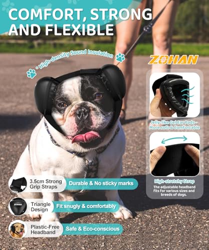 DG02 Dog Ear Muffs Noise Protection (Black-medium-gel Earpads)
