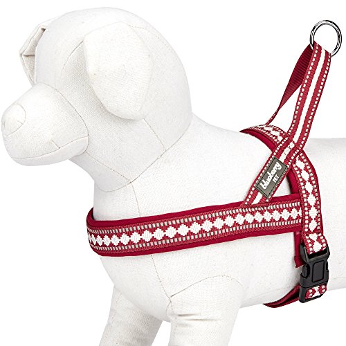 4 Colors Soft & Comfy 3M Reflective Jacquard Padded Dog Harness (Large(30" - 38.5") Chest Girth / Marsala Red)