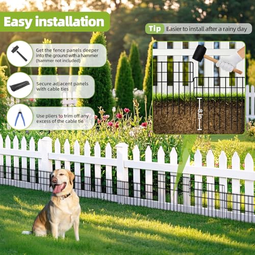 30Panels Garden Fence Animal Barrier (13inches（H）X 30ft（L）)