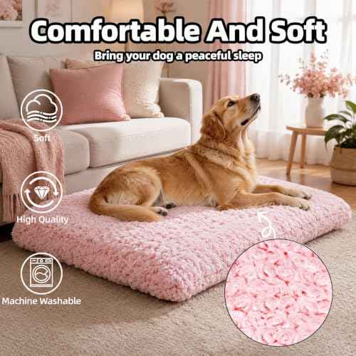 Dog Bed Large Size (Pink / 35"L x 23"W x 4"Th)