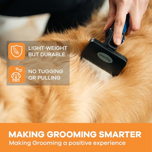 Deshedding Dog Brush for Long Hair (Small / blue)