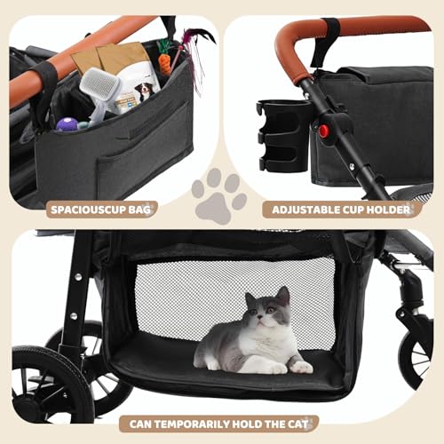 Dog Stroller for Small Pets (Black)