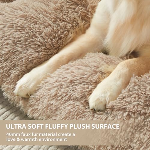 Dog Beds for Large Dogs (Brown / L(35x23 inch))
