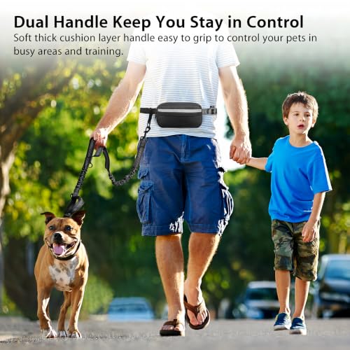 Hands Free Dog Running Leash with Zipper Pouch (Large)