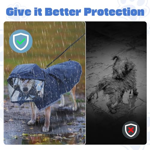 Dog Raincoat Water Resistant (Dark Blue / X-Large)