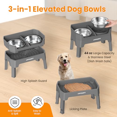 Elevated Dog Bowls (Grey / Large)
