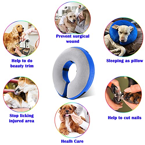 Protective Inflatable Recovery Collar (Blue-Grey / X-Large (Neck: 18"-24"))