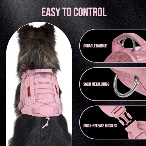 Tactical Dog Harness Vest No (X-Large / Pink)