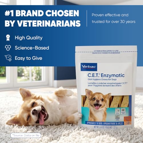 C.E.T. Enzymatic Oral Hygiene Chews for Dogs (Extra Small Under 11lbs)