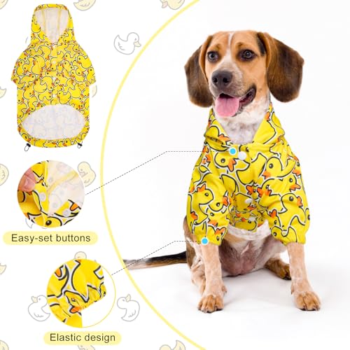 Dog Raincoats for Small Dogs (Duck Yellow / S(Back 13.2", Chest 18.5", Neck 13.9"))