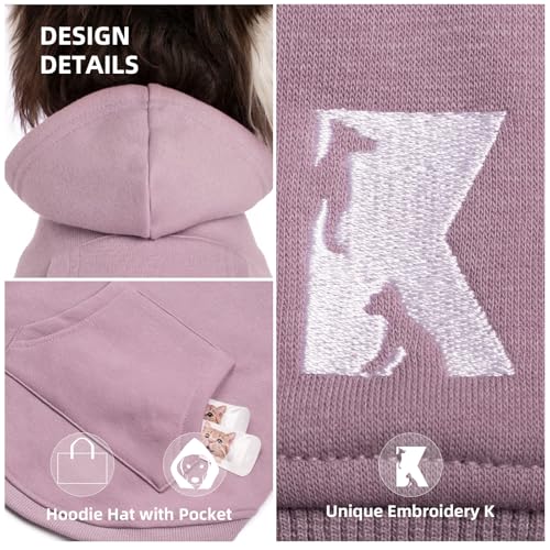 Dog Hoodie & Cat Sweater (XL-(15~24lb) | Chest(~20.8") / Purple)