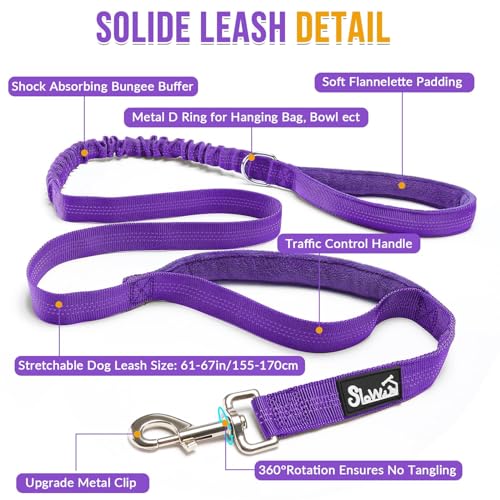 No Pull Dog Harness and Leash Set (Purple / Large)