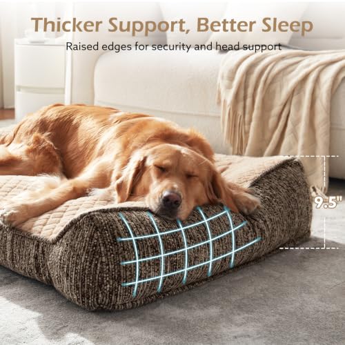 XL Orthopedic Dog Bed for Large Dogs (XL Plus(45"L x 32"W x 9.5"Th) / Brown)