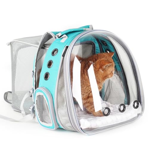 Expandable Cat Backpack Carrier for Large Cats & Small Dogs (Dual Expandable-Green)