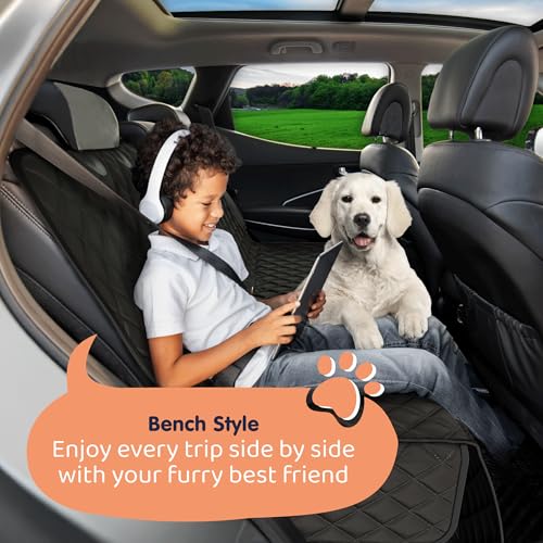 Dog Car Seat Cover for Back Seat (Black / Standard (58"x54"))